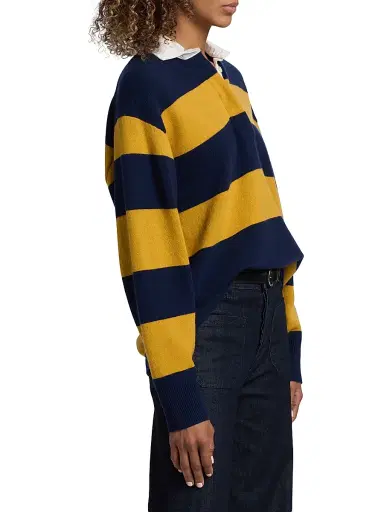 Nili Lotan Women's Rashida Striped Wool-Blend Rugby Sweater | Thumbnail 4 Nili Lotan Women's Rashida Striped Wool-Blend Rugby Sweater | Thumbnail 4