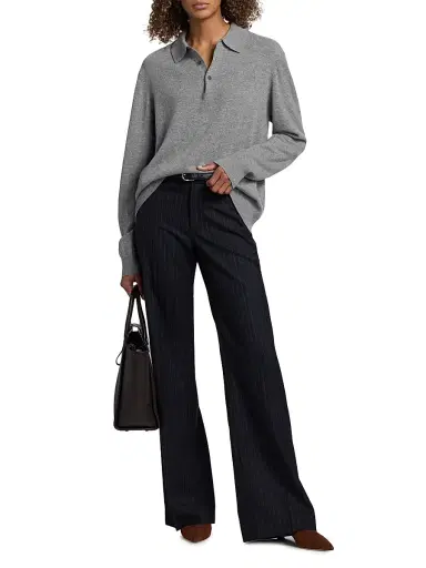 Nili Lotan Women's Jovan Cashmere Polo Sweater | Thumbnail 2