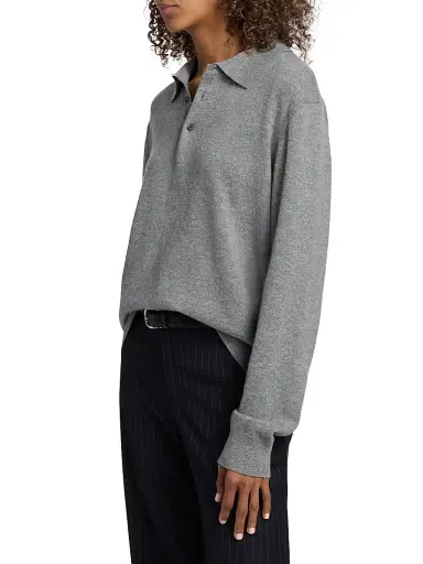 Nili Lotan Women's Jovan Cashmere Polo Sweater | Thumbnail 4