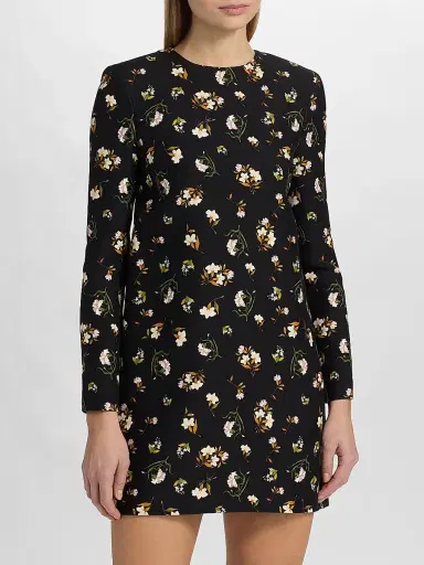 Adam Lippes Women's Tilley Floral Wool-Silk Mini Dress | Thumbnail 3 Adam Lippes Women's Tilley Floral Wool-Silk Mini Dress | Thumbnail 3