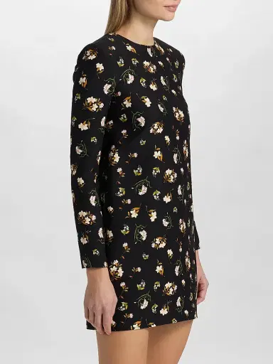 Adam Lippes Women's Tilley Floral Wool-Silk Mini Dress | Thumbnail 4 Adam Lippes Women's Tilley Floral Wool-Silk Mini Dress | Thumbnail 4