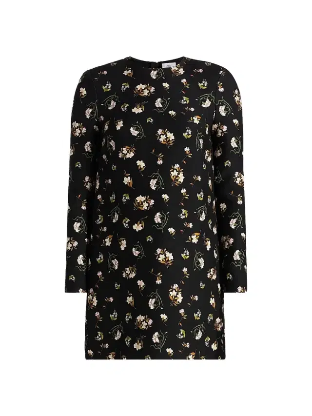 Adam Lippes Women's Tilley Floral Wool-Silk Mini Dress - Black Floral
