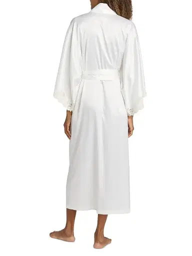 Natori Women's Peony Glamour Lace-Trim Robe - White - Size XL | Thumbnail 5 Natori Women's Peony Glamour Lace-Trim Robe - White - Size XL | Thumbnail 5