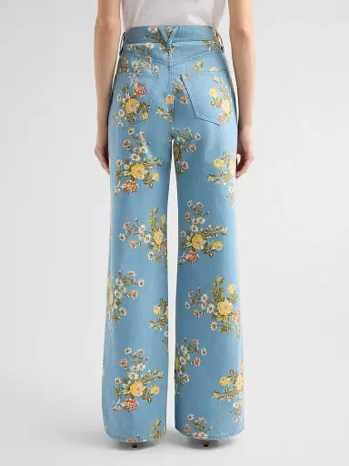 Veronica Beard Women's Taylor Floral High-Rise Jeans - Garden Bouquet - Size 32 | Thumbnail 3 Veronica Beard Women's Taylor Floral High-Rise Jeans - Garden Bouquet - Size 32 | Thumbnail 3