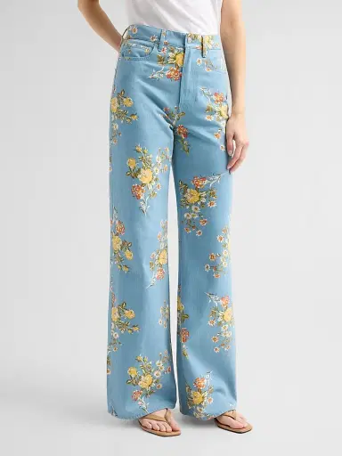 Veronica Beard Women's Taylor Floral High-Rise Jeans - Garden Bouquet - Size 32 | Thumbnail 4 Veronica Beard Women's Taylor Floral High-Rise Jeans - Garden Bouquet - Size 32 | Thumbnail 4