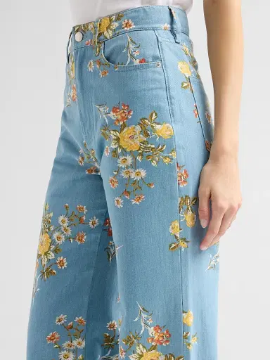 Veronica Beard Women's Taylor Floral High-Rise Jeans - Garden Bouquet - Size 32 | Thumbnail 5 Veronica Beard Women's Taylor Floral High-Rise Jeans - Garden Bouquet - Size 32 | Thumbnail 5