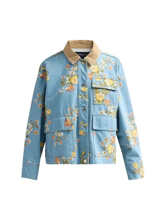Veronica Beard Women's Leighton Floral Denim Jacket - Garden Bouquet