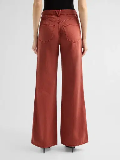 Veronica Beard Women's Kasey Wide-Leg Jeans - Rust | Thumbnail 3