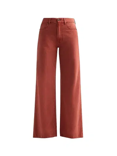 Veronica Beard Women's Kasey Wide-Leg Jeans - Rust | Thumbnail 1