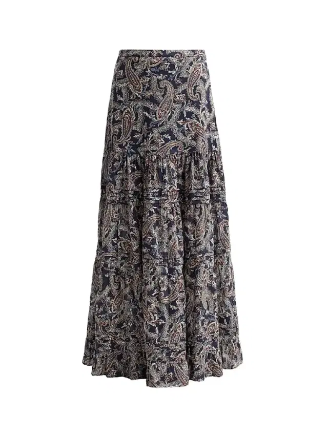 Veronica Beard Women's Heatheralyn Paisley Maxi Skirt - Navy Multi
