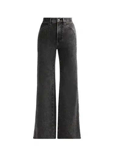 Veronica Beard Women's Grant Rhinestone High-Rise Wide-Leg Jeans - Tornado - Size 32 | Thumbnail 1