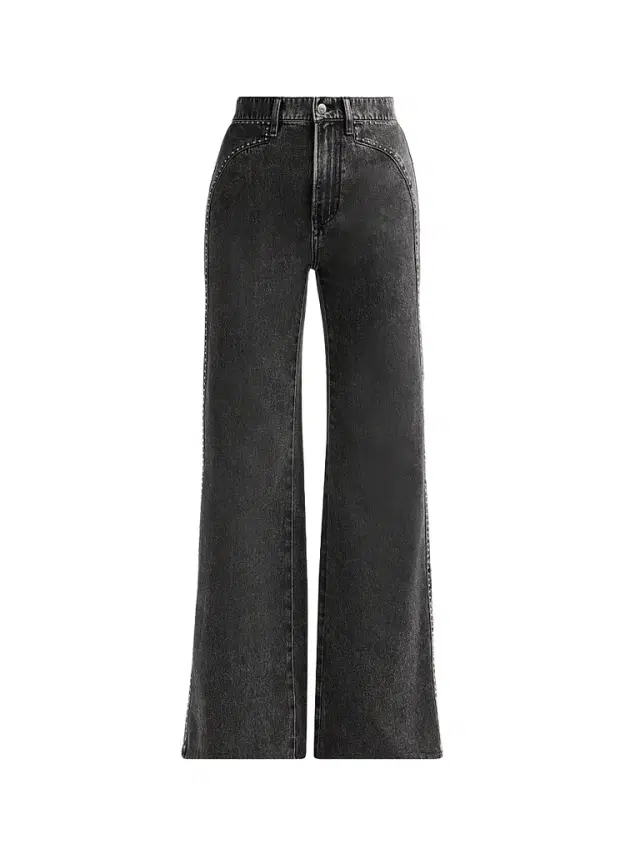 Veronica Beard Women's Grant Rhinestone High-Rise Wide-Leg Jeans - Tornado