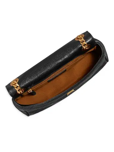 Tory Burch Women's Charlie Quilted Leather Small Shoulder Bag - Black | Thumbnail 4 Tory Burch Women's Charlie Quilted Leather Small Shoulder Bag - Black | Thumbnail 4