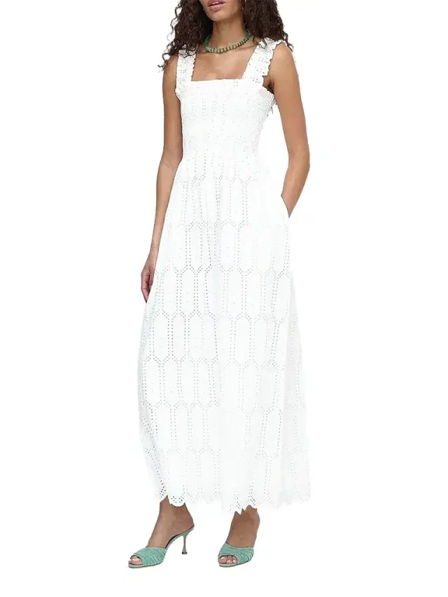 Women's The Ashlyn Nap Dress - White Trellis Broderie