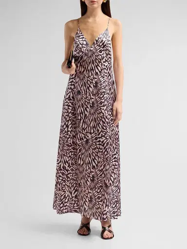 Ulla Johnson Women's Oriana Zebra-Print Satin A-Line Maxi Dress | Thumbnail 2 Ulla Johnson Women's Oriana Zebra-Print Satin A-Line Maxi Dress | Thumbnail 2