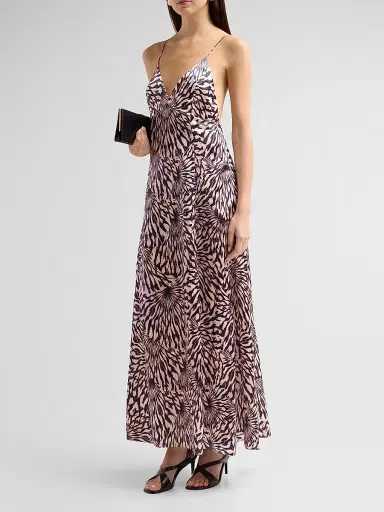 Ulla Johnson Women's Oriana Zebra-Print Satin A-Line Maxi Dress | Thumbnail 4 Ulla Johnson Women's Oriana Zebra-Print Satin A-Line Maxi Dress | Thumbnail 4