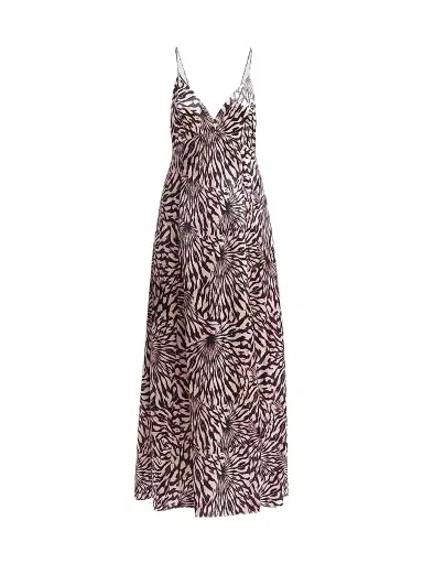 Ulla Johnson Women's Oriana Zebra-Print Satin A-Line Maxi Dress | Thumbnail 1 Ulla Johnson Women's Oriana Zebra-Print Satin A-Line Maxi Dress | Thumbnail 1