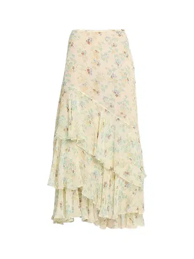 Ulla Johnson Women's Delfina Floral Silk Blouse - Moon Petal - Size 12 | Thumbnail 1 Ulla Johnson Women's Delfina Floral Silk Blouse - Moon Petal - Size 12 | Thumbnail 1