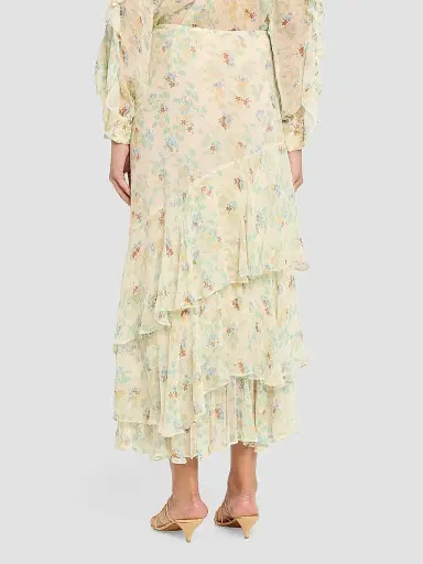 Ulla Johnson Women's Meadow Silk Midi Skirt | Thumbnail 4 Ulla Johnson Women's Meadow Silk Midi Skirt | Thumbnail 4