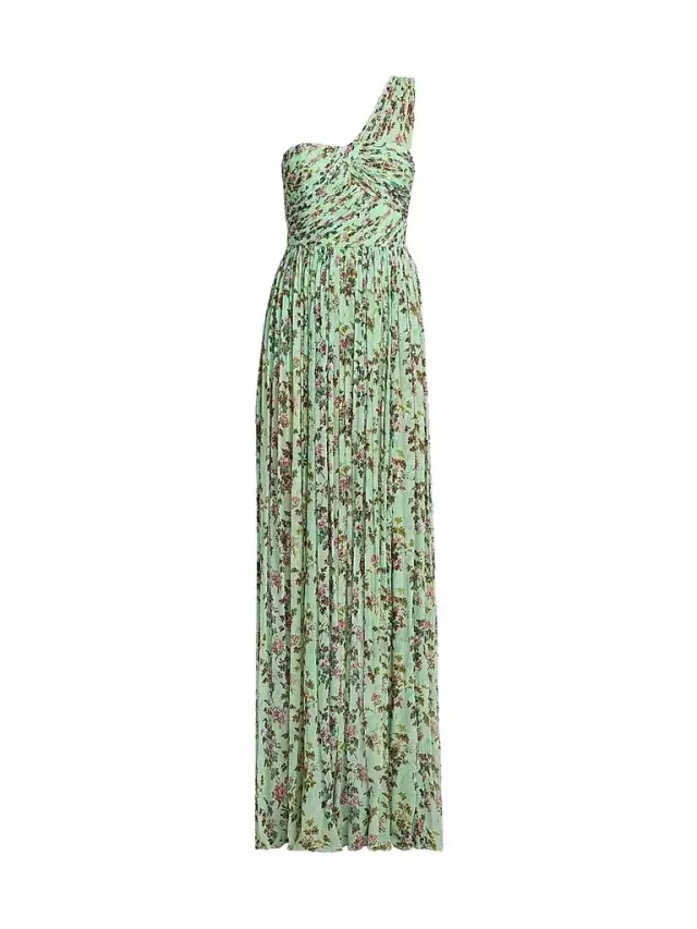 Ulla Johnson Women's Aureline Floral Silk One-Shoulder Gown - Opaline
