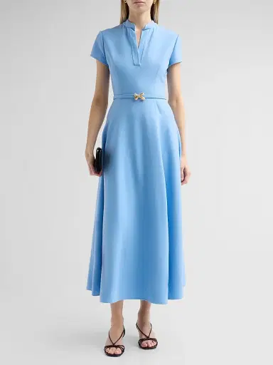 Oscar de la Renta Women's Bow-Detail Belted Stretch-Wool Day Dress | Thumbnail 2 Oscar de la Renta Women's Bow-Detail Belted Stretch-Wool Day Dress | Thumbnail 2