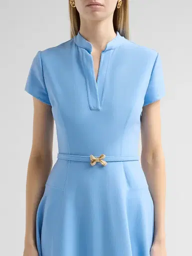 Oscar de la Renta Women's Bow-Detail Belted Stretch-Wool Day Dress | Thumbnail 5 Oscar de la Renta Women's Bow-Detail Belted Stretch-Wool Day Dress | Thumbnail 5