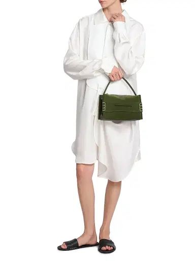 JW Anderson Women's Small Loafer Suede Top Handle Bag - Khaki | Thumbnail 2 JW Anderson Women's Small Loafer Suede Top Handle Bag - Khaki | Thumbnail 2