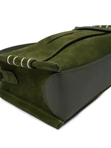 JW Anderson Women's Small Loafer Suede Top Handle Bag - Khaki | Thumbnail 6 JW Anderson Women's Small Loafer Suede Top Handle Bag - Khaki | Thumbnail 6