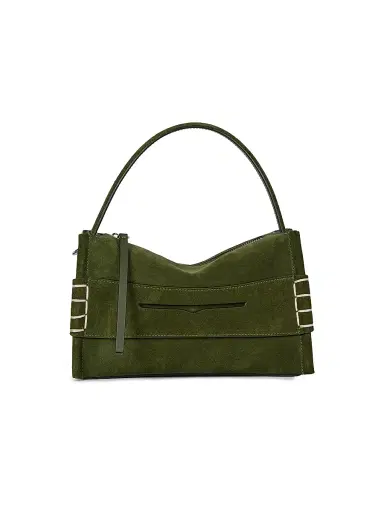 JW Anderson Women's Small Loafer Suede Top Handle Bag - Khaki | Thumbnail 1 JW Anderson Women's Small Loafer Suede Top Handle Bag - Khaki | Thumbnail 1