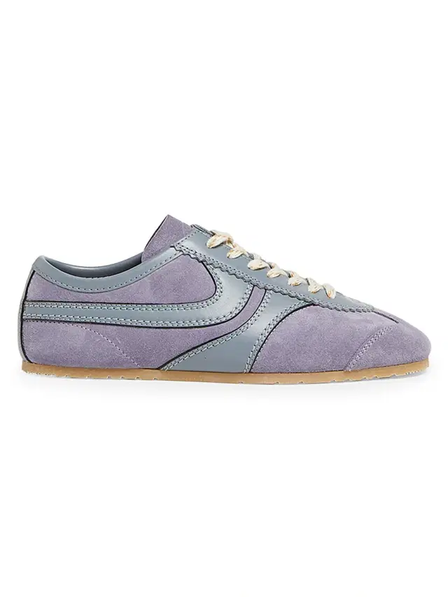 Dries Van Noten Women's Suede Leather-Trimmed Sneakers - Mauve
