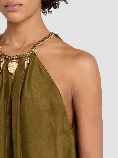 Zimmermann Women's Mahon Silk Blouse - Olive - Size 10 | Thumbnail 5