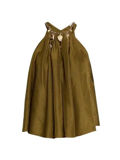 Zimmermann Women's Mahon Silk Blouse - Olive - Size 10 | Thumbnail 1