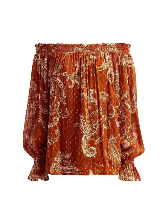 Women's Ruza Paisley Smocked Off-the-Shoulder Top