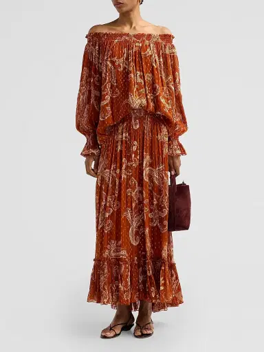 Hemant & Nandita Women's Printed High-Low Maxi Skirt | Thumbnail 2