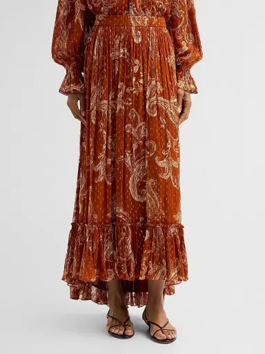 Hemant & Nandita Women's Printed High-Low Maxi Skirt | Thumbnail 4