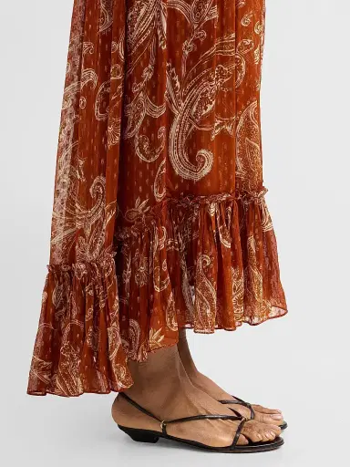 Hemant & Nandita Women's Printed High-Low Maxi Skirt | Thumbnail 5