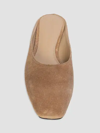 Black Suede Studio Women's Lucia Suede Ballerina Mules - Latte Suede - Size 9 | Thumbnail 3