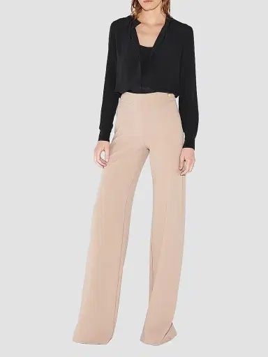 Callas Milano Women's Anouk Stretch Jersey Wide Leg A-Line Pants - Taupe | Thumbnail 2 Callas Milano Women's Anouk Stretch Jersey Wide Leg A-Line Pants - Taupe | Thumbnail 2