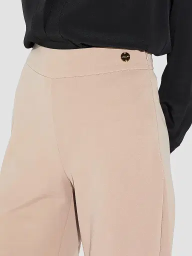 Callas Milano Women's Anouk Stretch Jersey Wide Leg A-Line Pants - Taupe | Thumbnail 5 Callas Milano Women's Anouk Stretch Jersey Wide Leg A-Line Pants - Taupe | Thumbnail 5