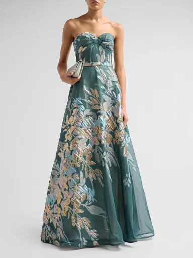 Rene Ruiz Collection Women's Floral Strapless Sweetheart Gown | Thumbnail 2