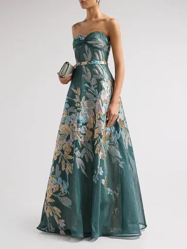 Rene Ruiz Collection Women's Floral Strapless Sweetheart Gown | Thumbnail 4