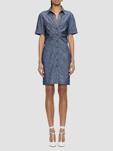 CALLAS MILANO Women's Ondine Short Sleeve Tucked Waist Shirt Dress - Navy - Size 14 | Thumbnail 2