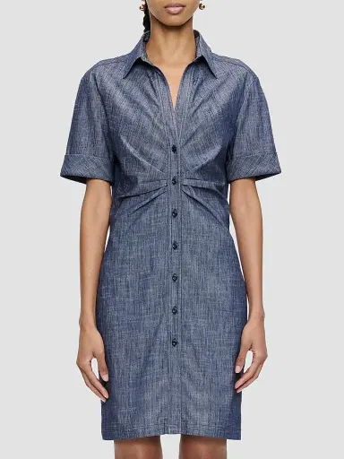 CALLAS MILANO Women's Ondine Short Sleeve Tucked Waist Shirt Dress - Navy - Size 14 | Thumbnail 3