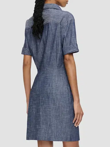 CALLAS MILANO Women's Ondine Short Sleeve Tucked Waist Shirt Dress - Navy - Size 14 | Thumbnail 4
