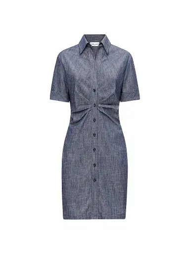 CALLAS MILANO Women's Ondine Short Sleeve Tucked Waist Shirt Dress - Navy - Size 14 | Thumbnail 1