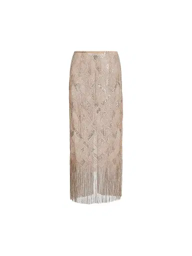 Lapointe Women's Geometric Crystal Fringe Skirt - Silver - Size 6 | Thumbnail 1 Lapointe Women's Geometric Crystal Fringe Skirt - Silver - Size 6 | Thumbnail 1