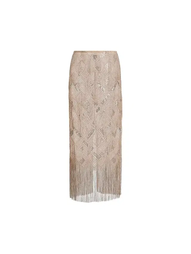 LaPointe Women's Geometric Crystal Fringe Skirt - Silver