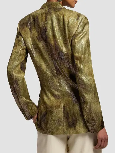 Ralph Lauren Collection Women's Marcy Metallic Jacquard Blazer - Cypress Multi - Size 8 | Thumbnail 5 Ralph Lauren Collection Women's Marcy Metallic Jacquard Blazer - Cypress Multi - Size 8 | Thumbnail 5