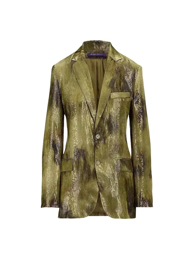 Ralph Lauren Collection Women's Marcy Metallic Jacquard Blazer - Cypress Multi