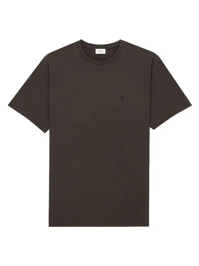 Saint Laurent Men's Cassandre T-Shirt in Silk and Cotton - Ebene